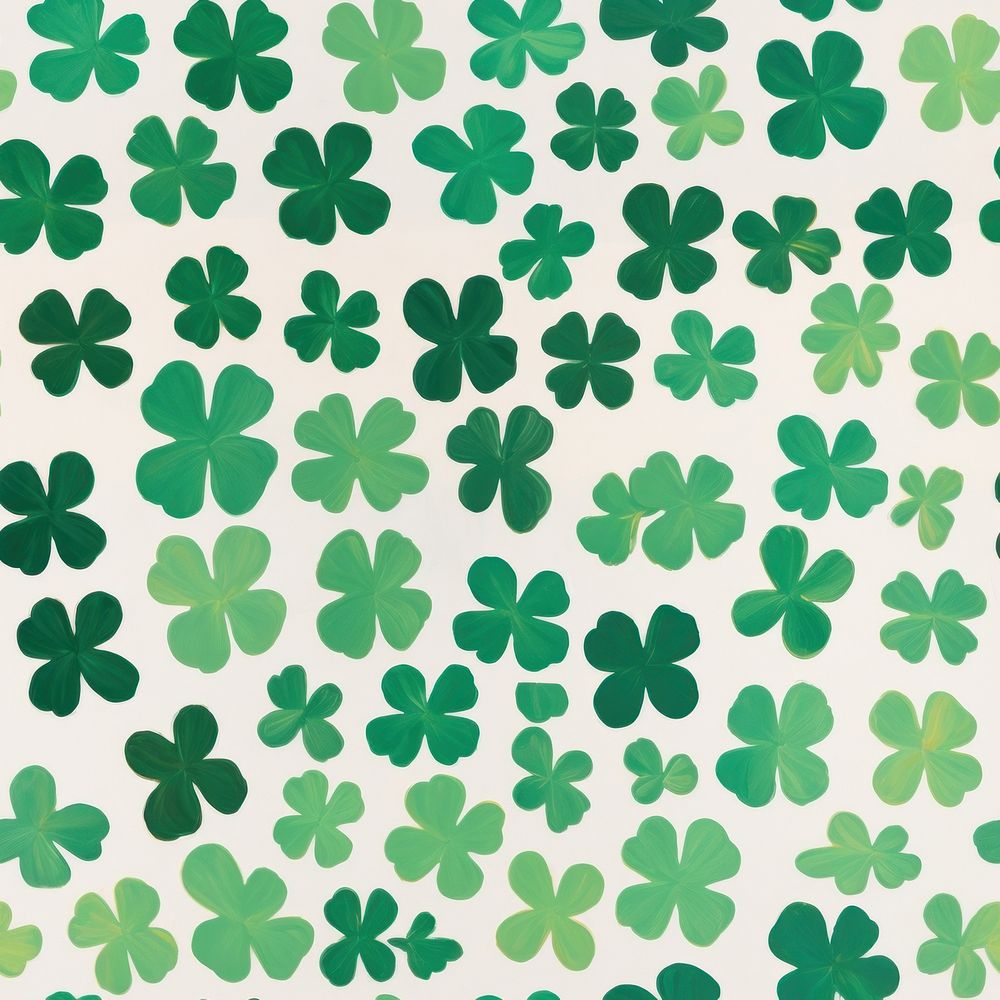 Large clover leaves pattern paper green.