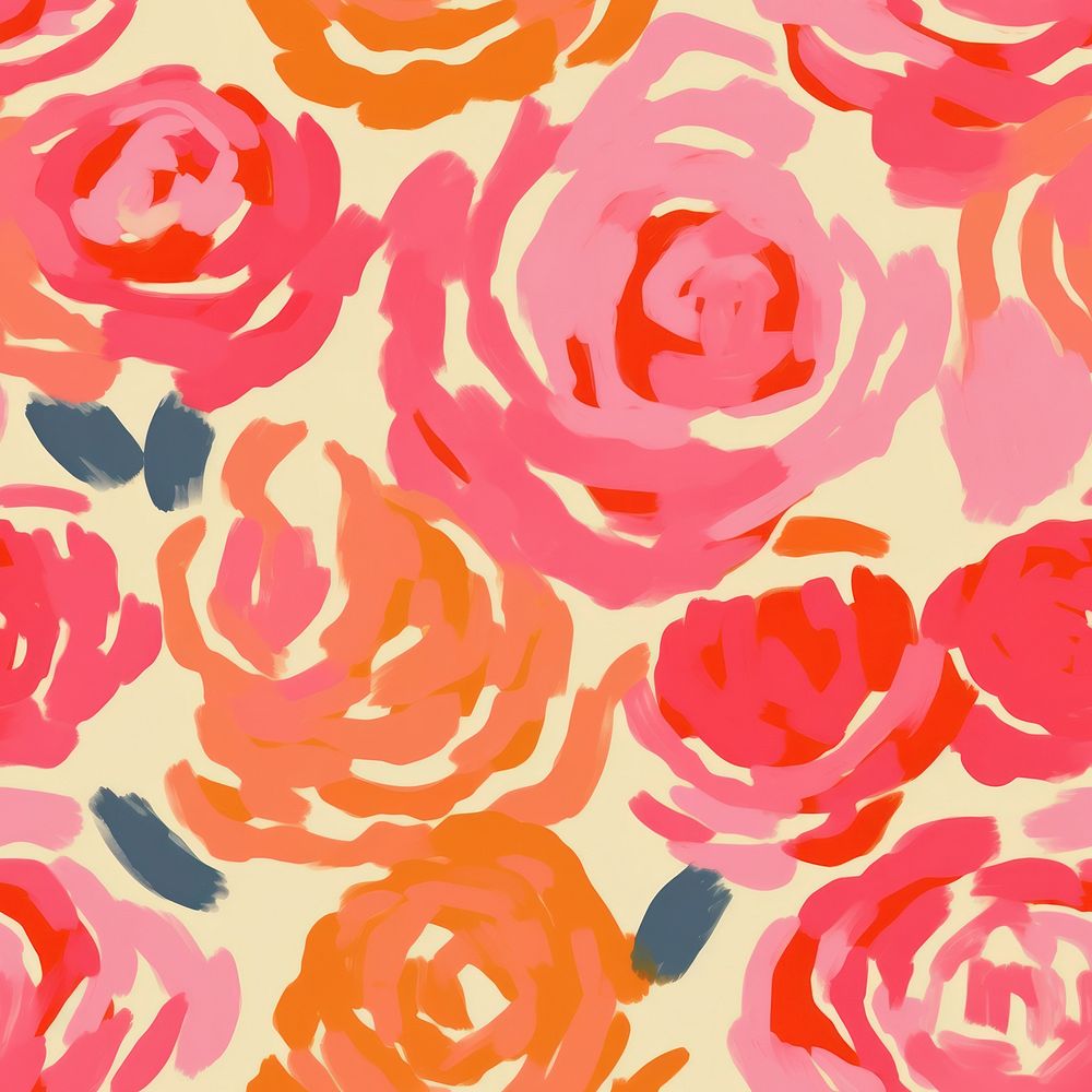 Large rose flowers pattern graphics painting.