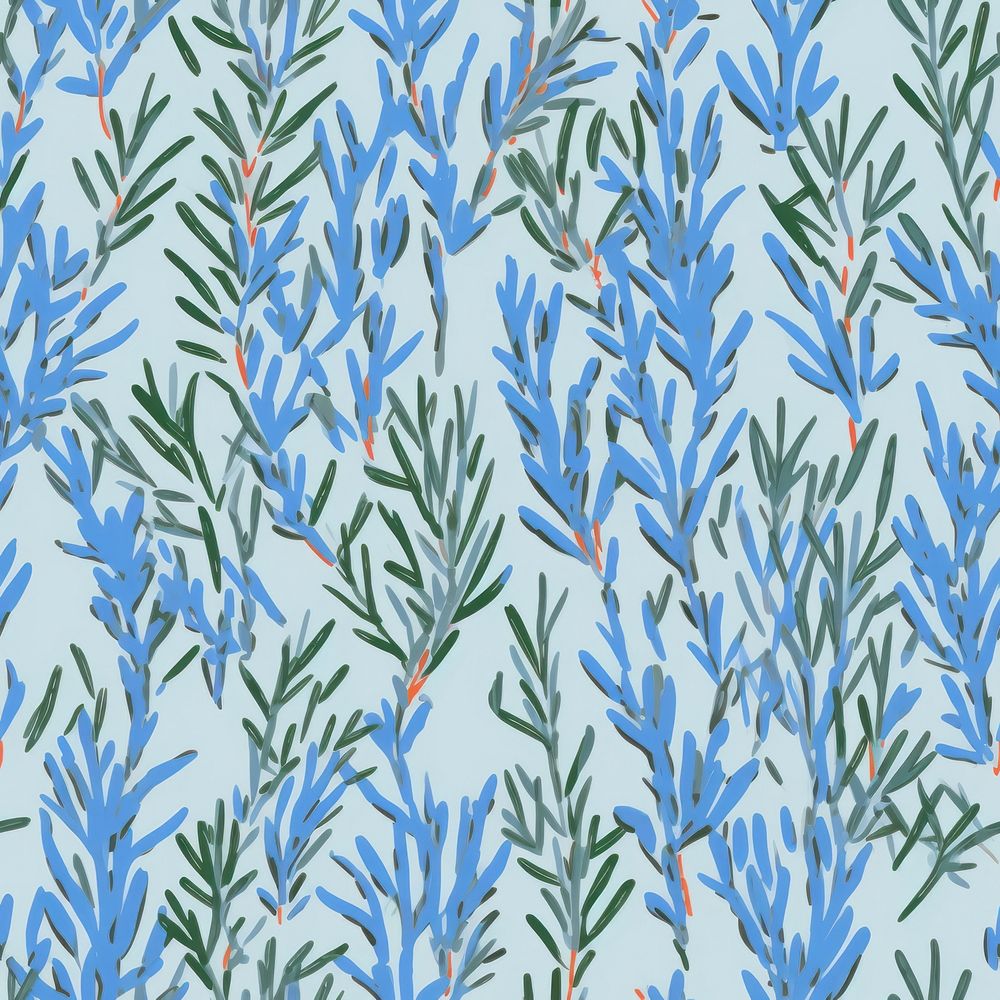 Large rosemary branches pattern painting outdoors.