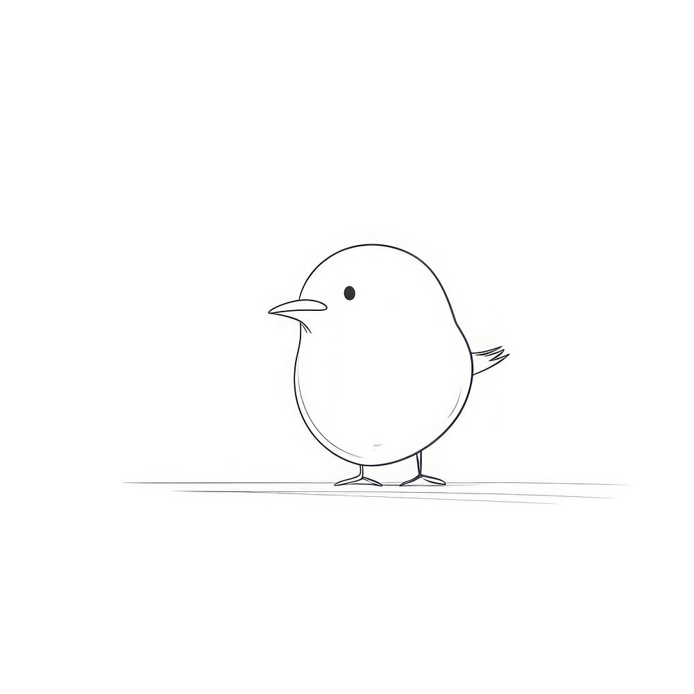 Simple bird doodle art illustrated drawing.