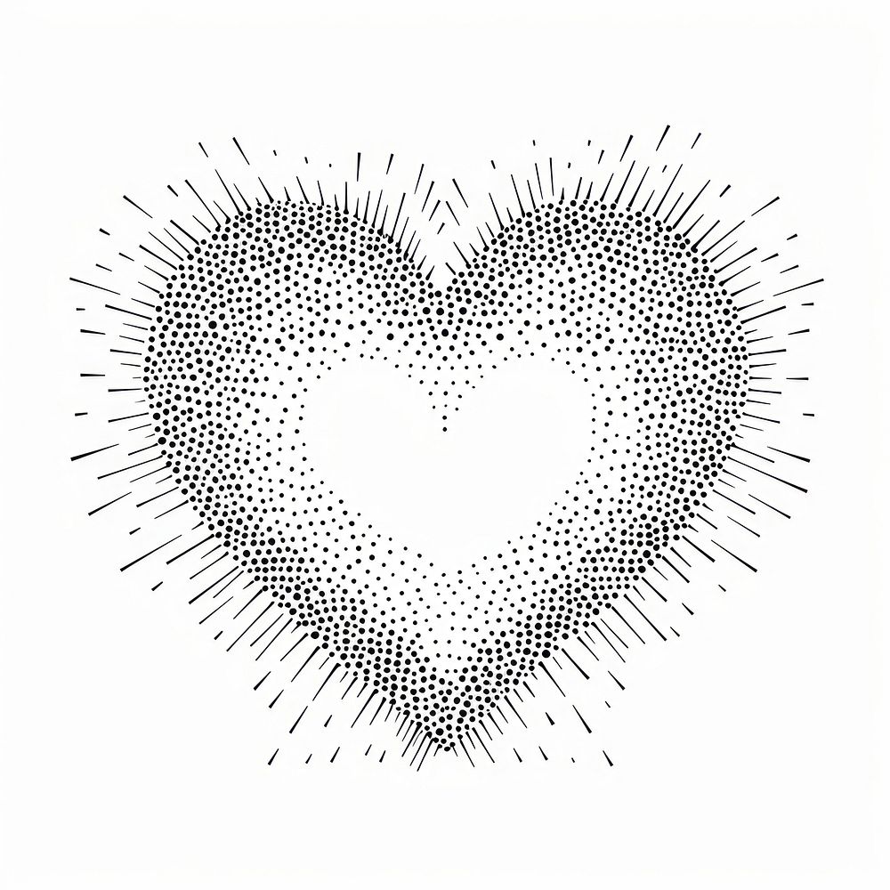 Simple heart doodle illustrated drawing symbol.