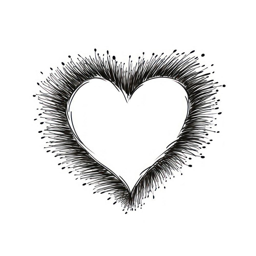 Heart doodle illustrated drawing sketch.