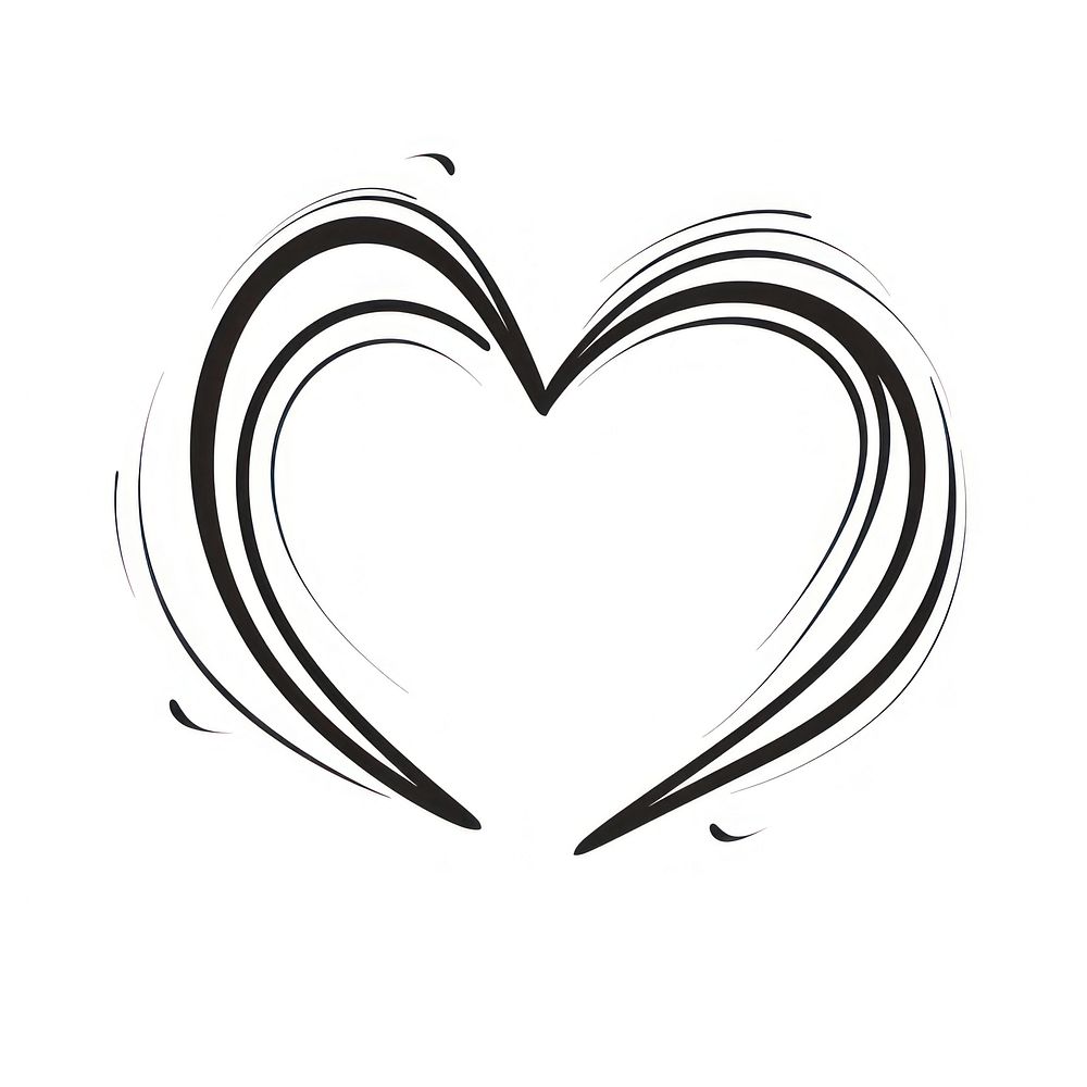 Heart doodle stencil animal symbol.