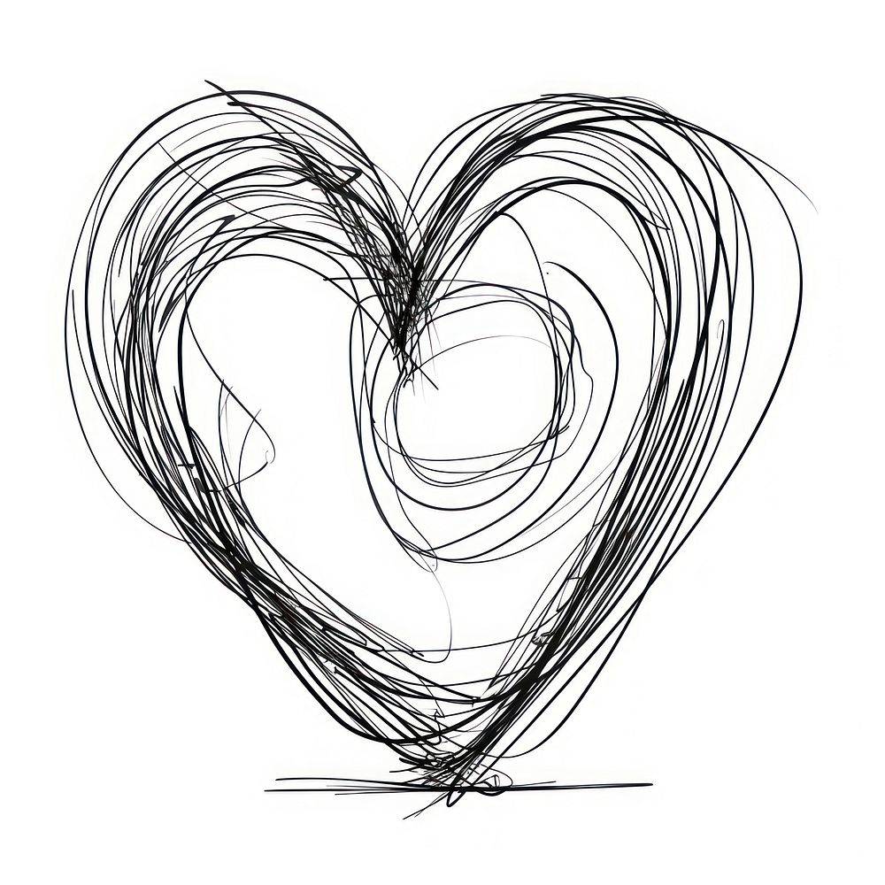 Heart doodle illustrated drawing sketch.