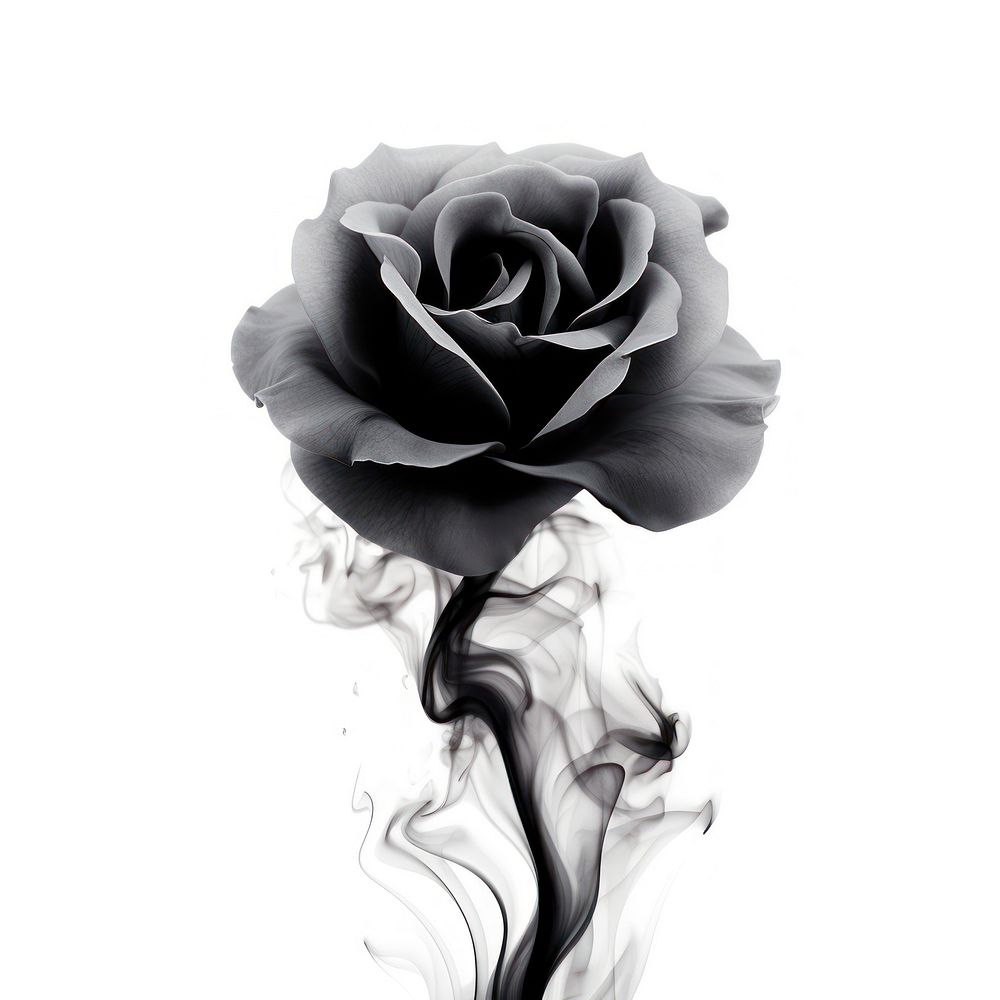 Abstract smoke of floating rose art blossom flower.