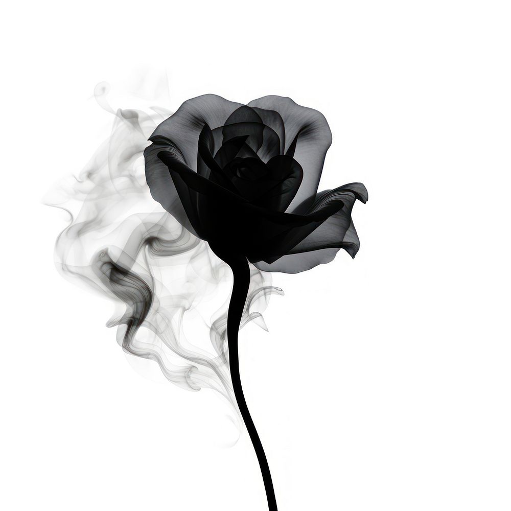 Abstract smoke of floating rose blossom flower plant.