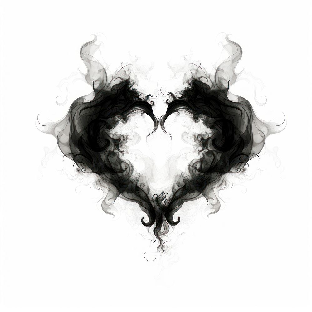 Abstract smoke of heart person tattoo human.