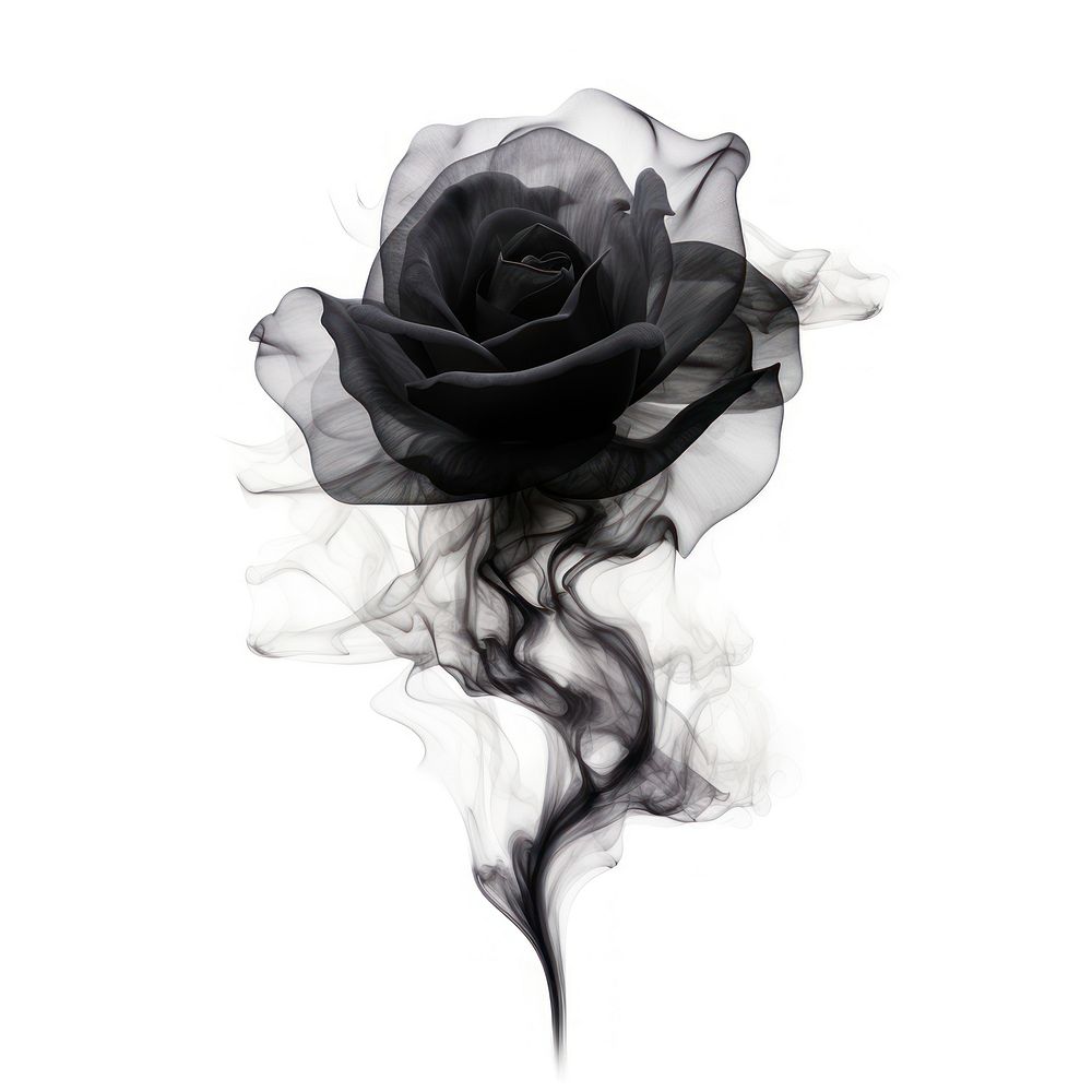 Abstract smoke of rose blossom flower plant.