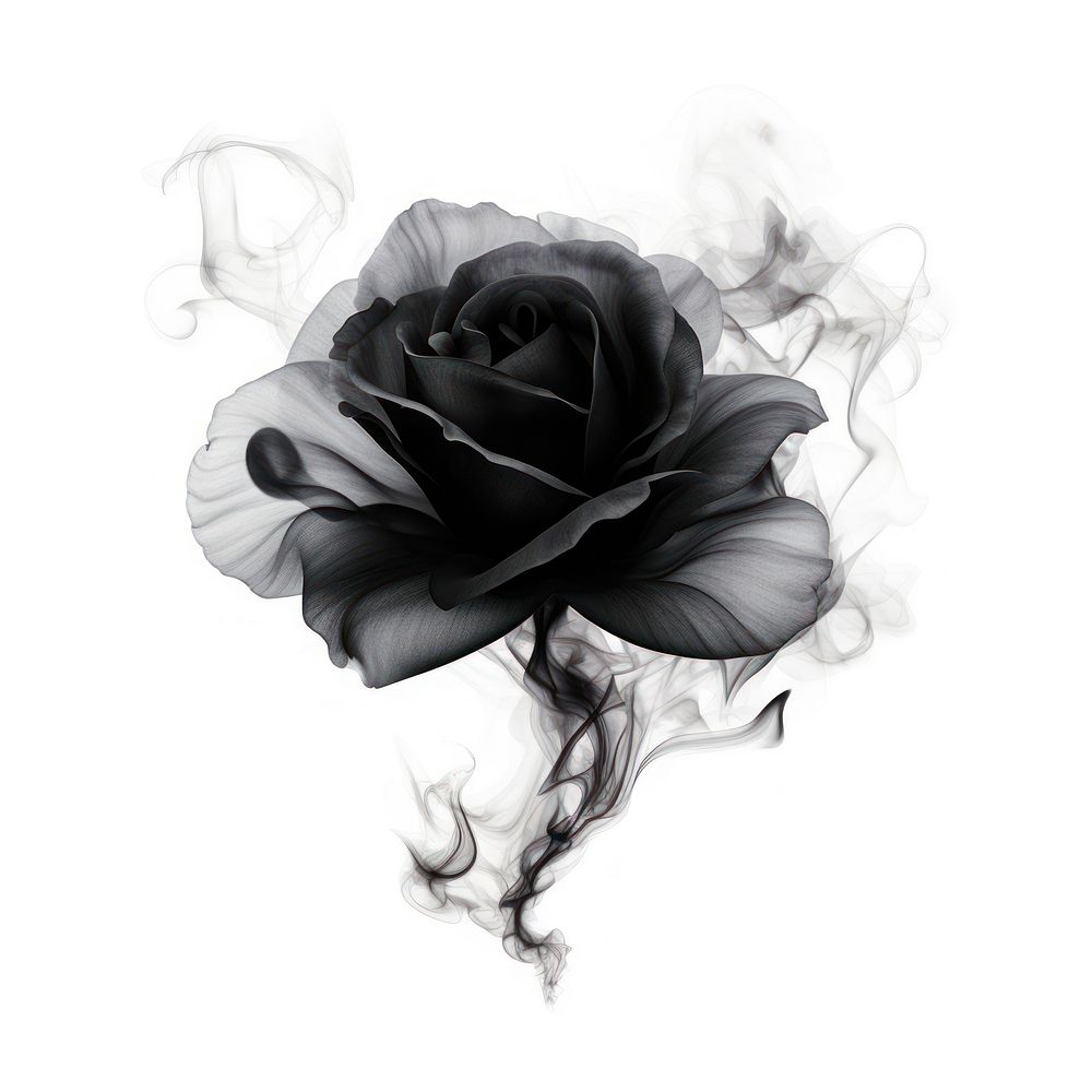 Abstract smoke of rose art illustrated blossom.