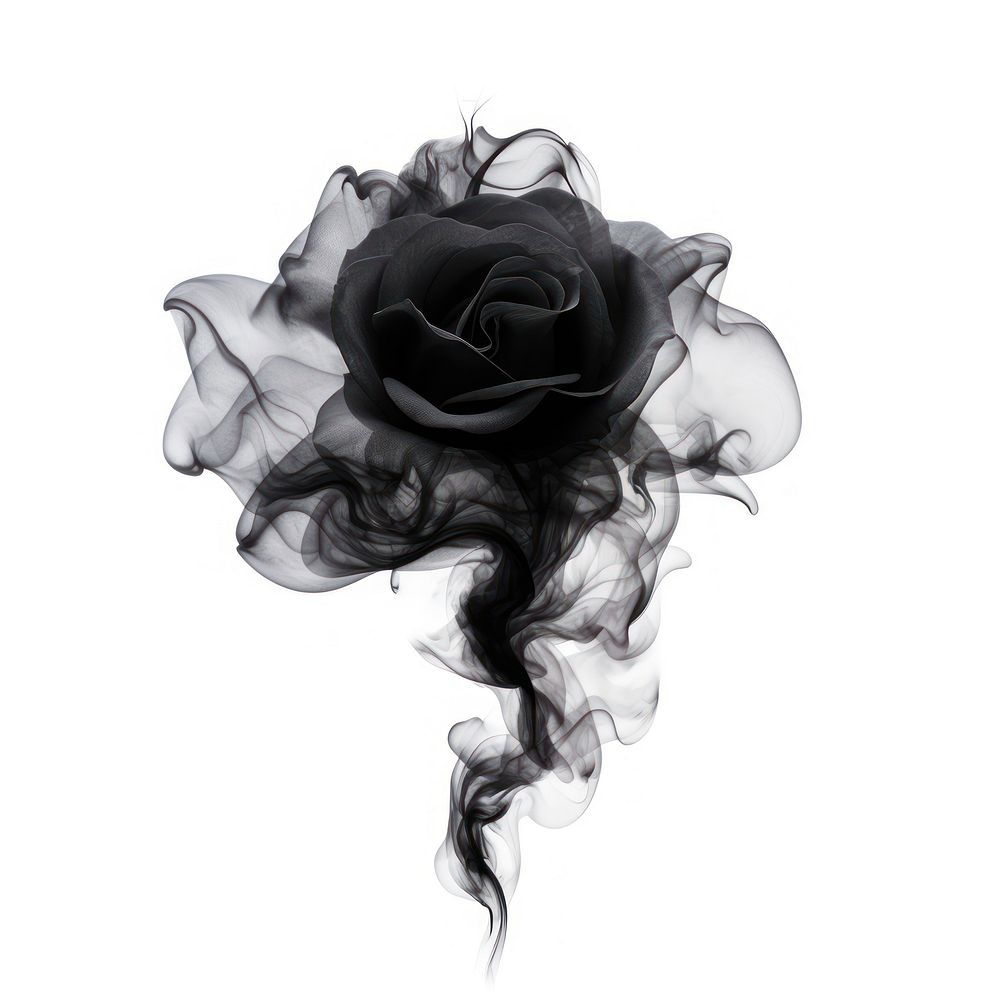 Abstract smoke of rose blossom flower plant.