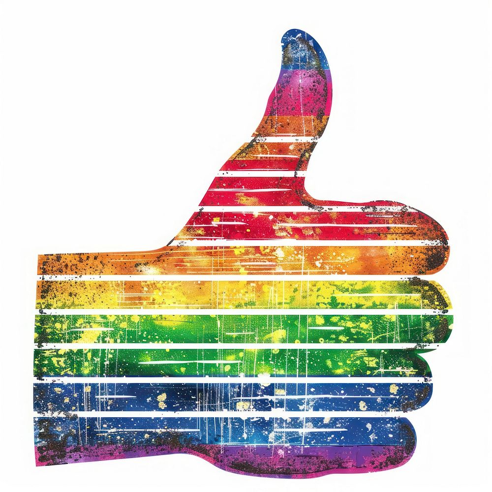 Rainbow with thumb-up sign accessories accessory collage.