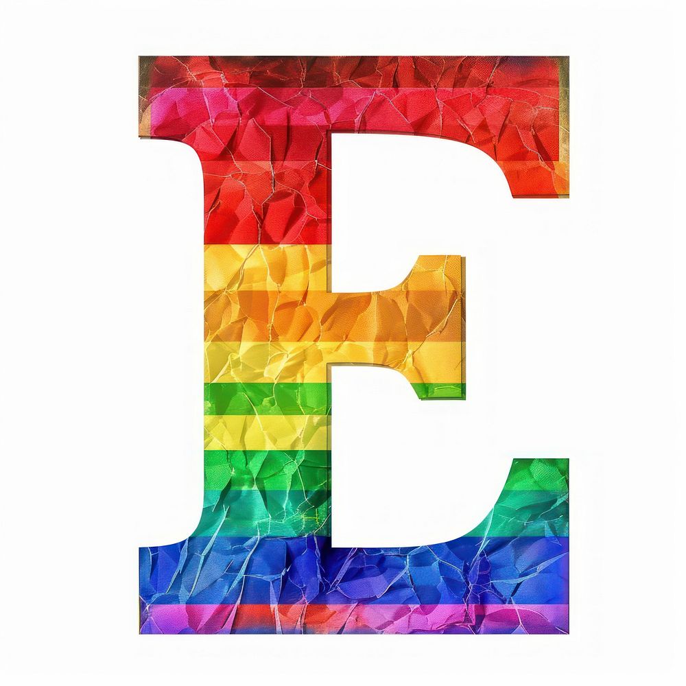 Rainbow with alphabet L blackboard number symbol.