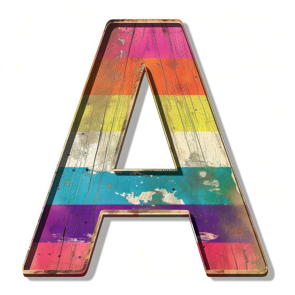 Rainbow with alphabet A electronics furniture triangle.