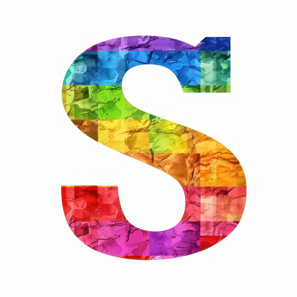 Rainbow with alphabet S number symbol text.
