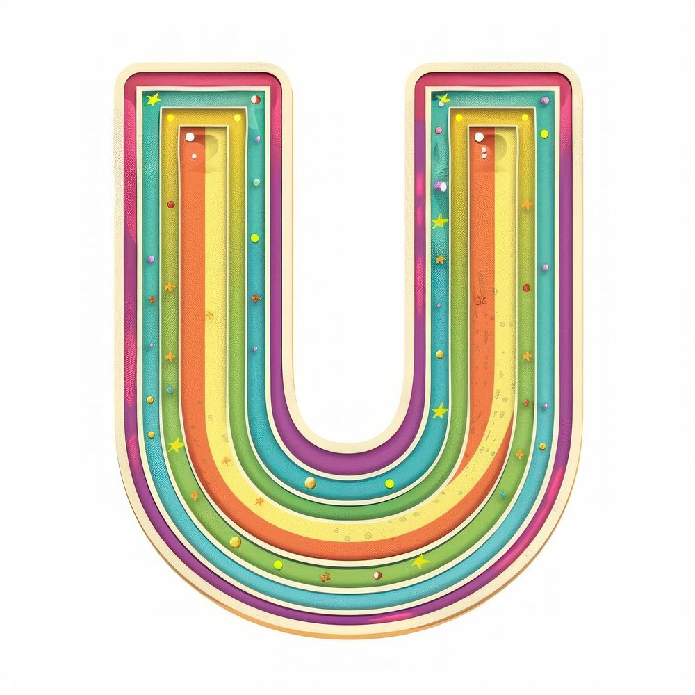 Rainbow with alphabet u weaponry number symbol.