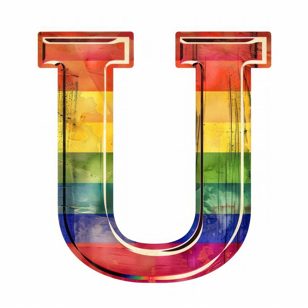 Rainbow with alphabet U weaponry number symbol.