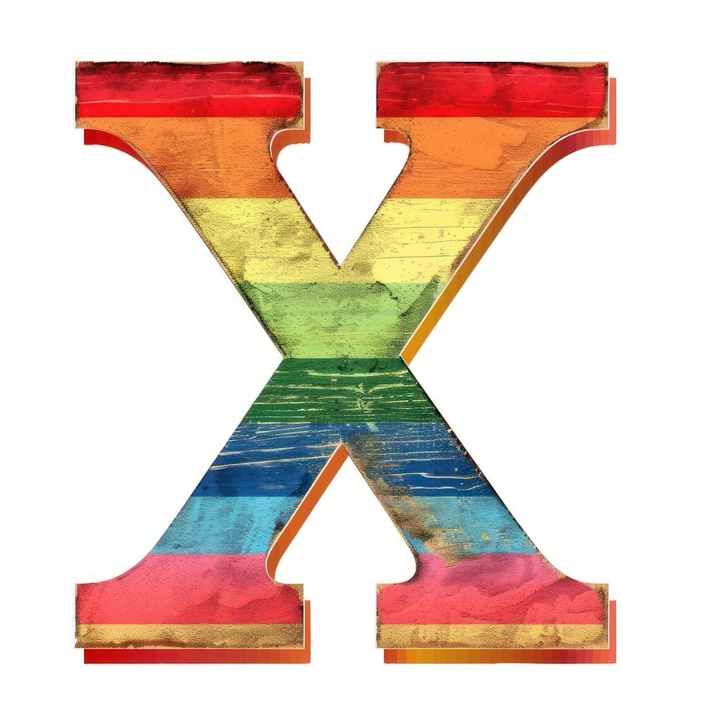 Rainbow with alphabet X ampersand letterbox mailbox.