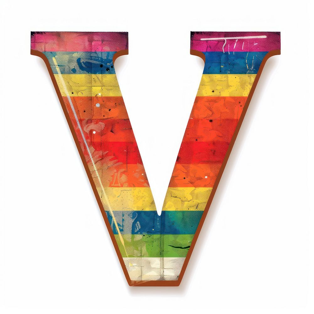 Rainbow with alphabet V weaponry device number.