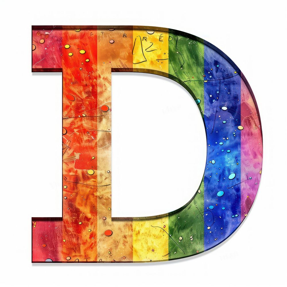 Rainbow alphabet D collage number | Free Photo Illustration - rawpixel