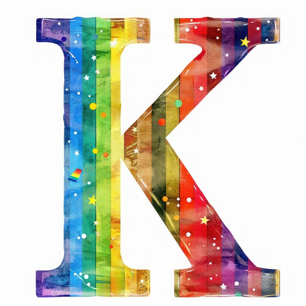 Rainbow with alphabet K weaponry number symbol.
