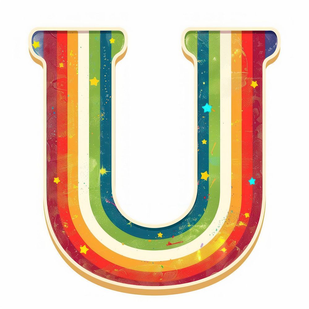 Rainbow alphabet U number symbol Free Photo Illustration rawpixel
