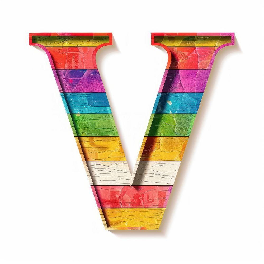 Rainbow with alphabet V weaponry number symbol.