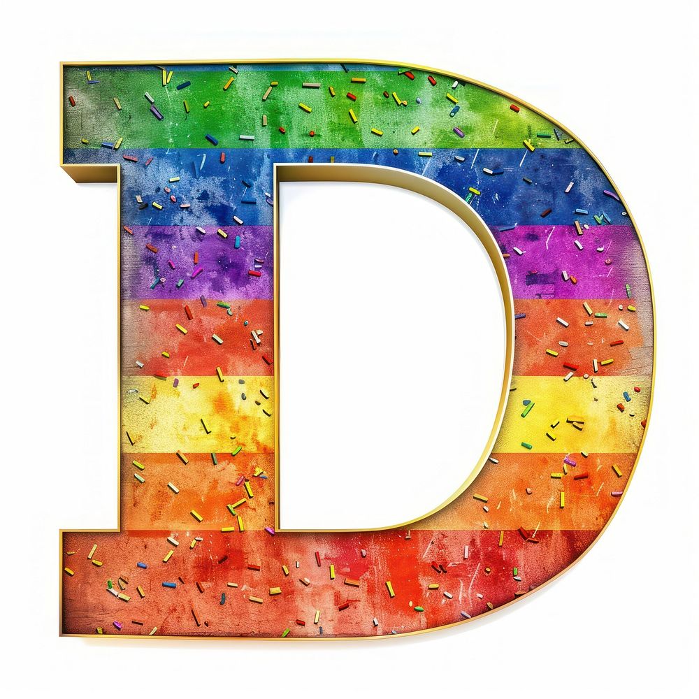 Rainbow alphabet D number symbol | Free Photo Illustration - rawpixel