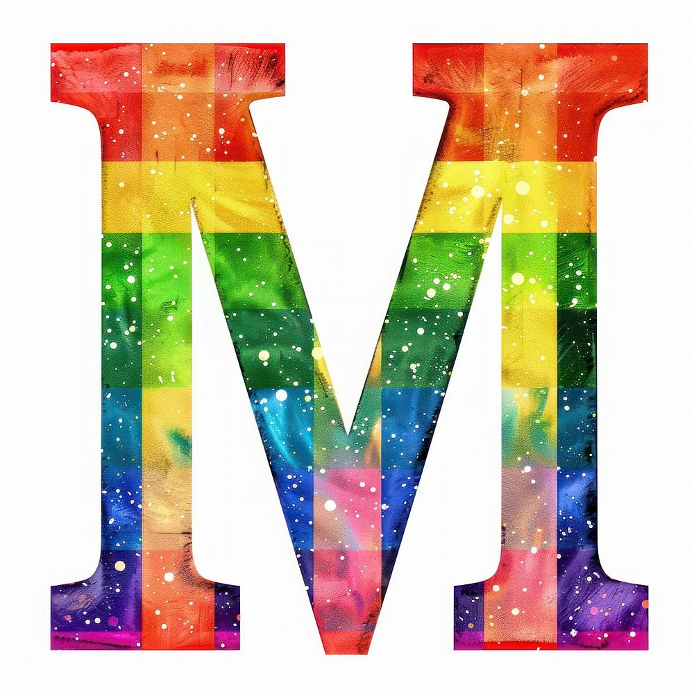 Rainbow with alphabet M person number symbol.