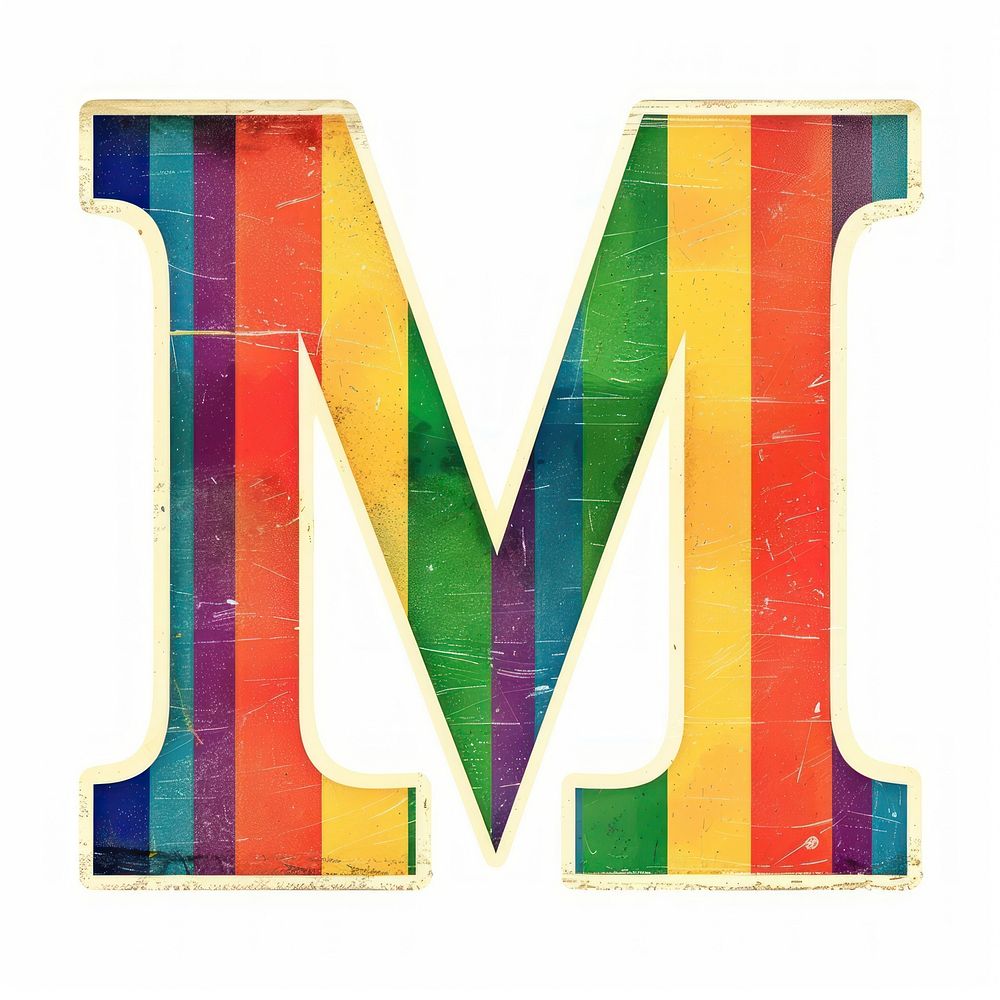 Rainbow with alphabet M letterbox weaponry mailbox.