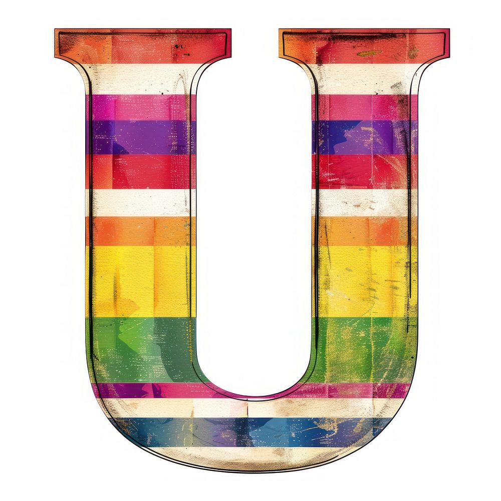 Rainbow with alphabet U pottery number symbol.
