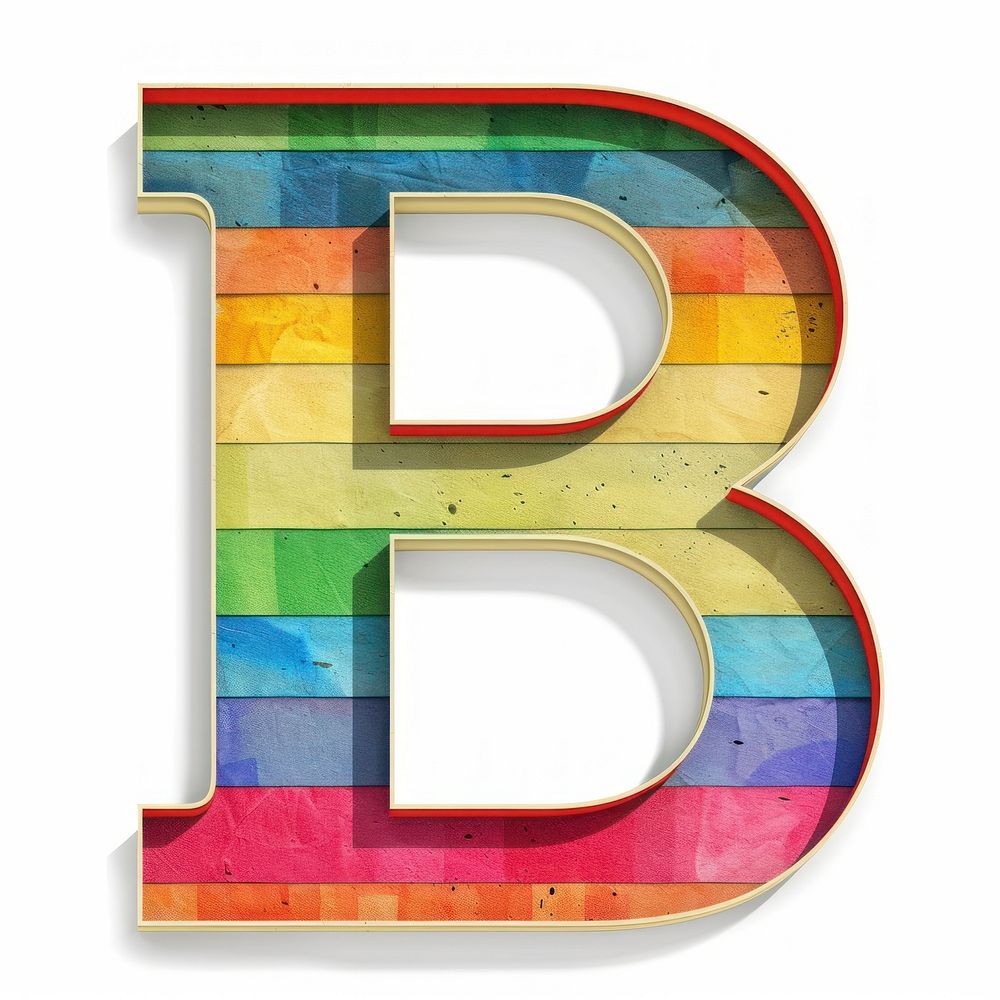Rainbow with alphabet B number symbol text.