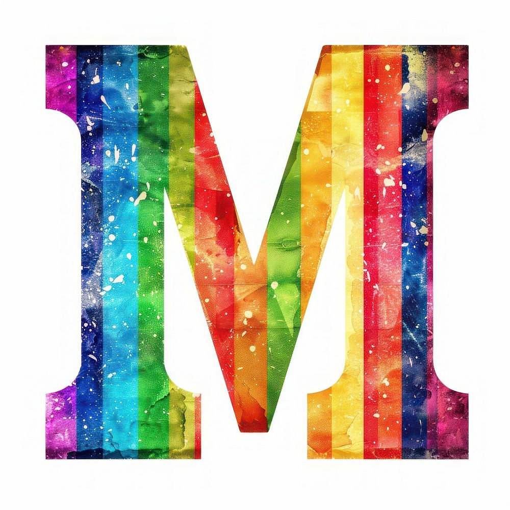 Rainbow with alphabet M weaponry number symbol.