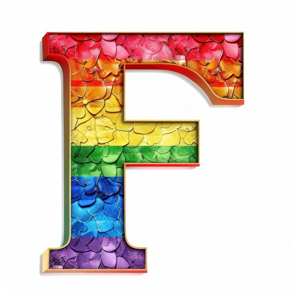 Rainbow with alphabet F letterbox mailbox number.
