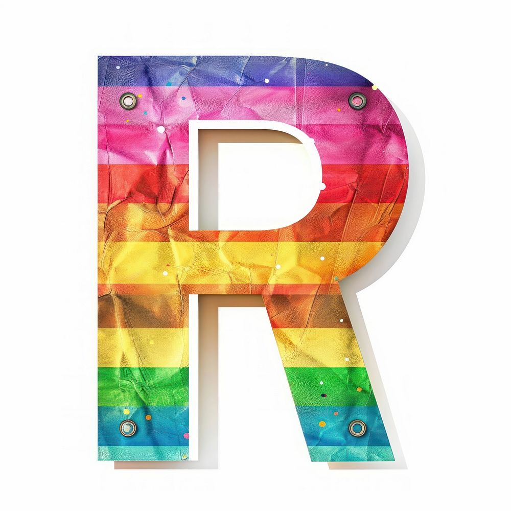 Rainbow with alphabet P number symbol text.