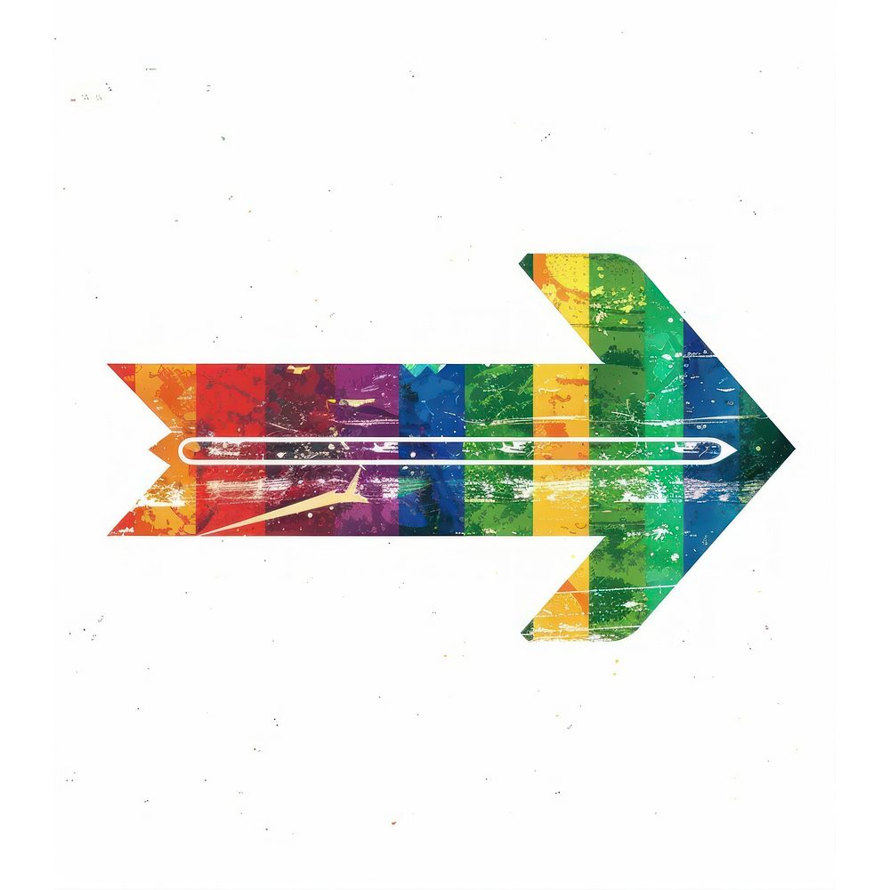 Rainbow with arrow image symbol logo.