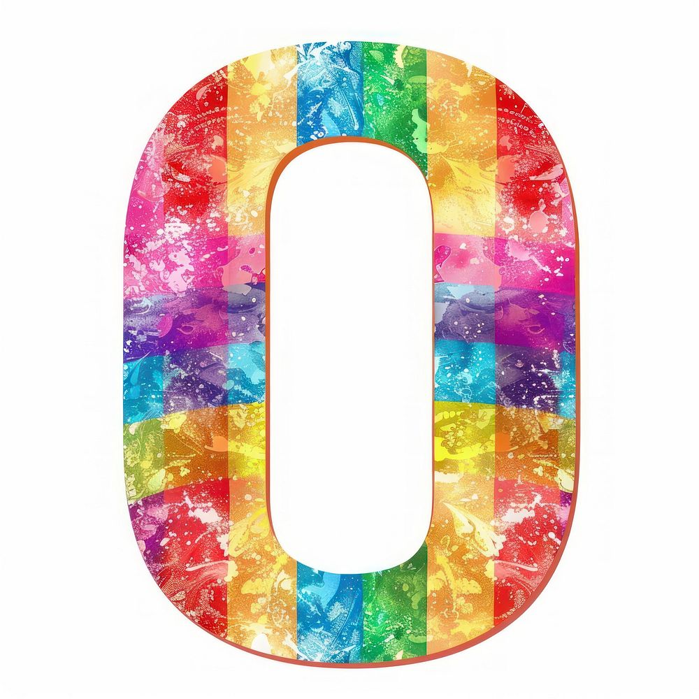 Rainbow number 0 symbol text | Free Photo Illustration - rawpixel