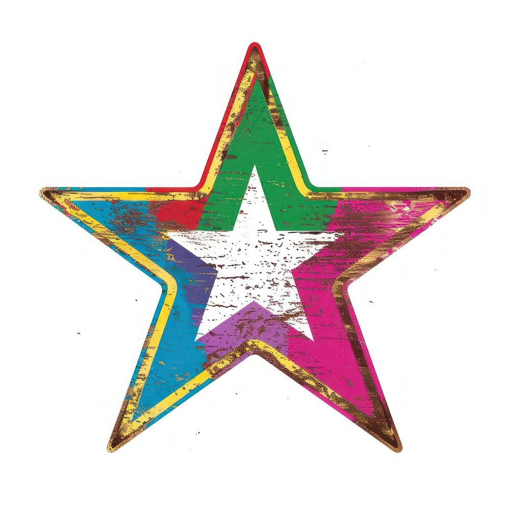 Rainbow with star image purple symbol cross.