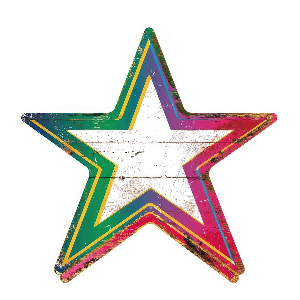 Rainbow with star image symbol purple cross.