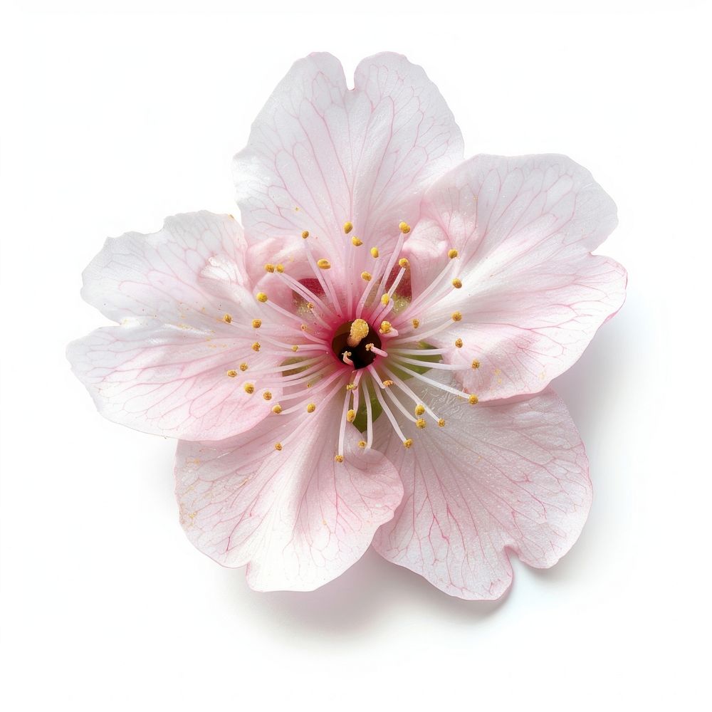 One sakura blossom anemone flower anther.