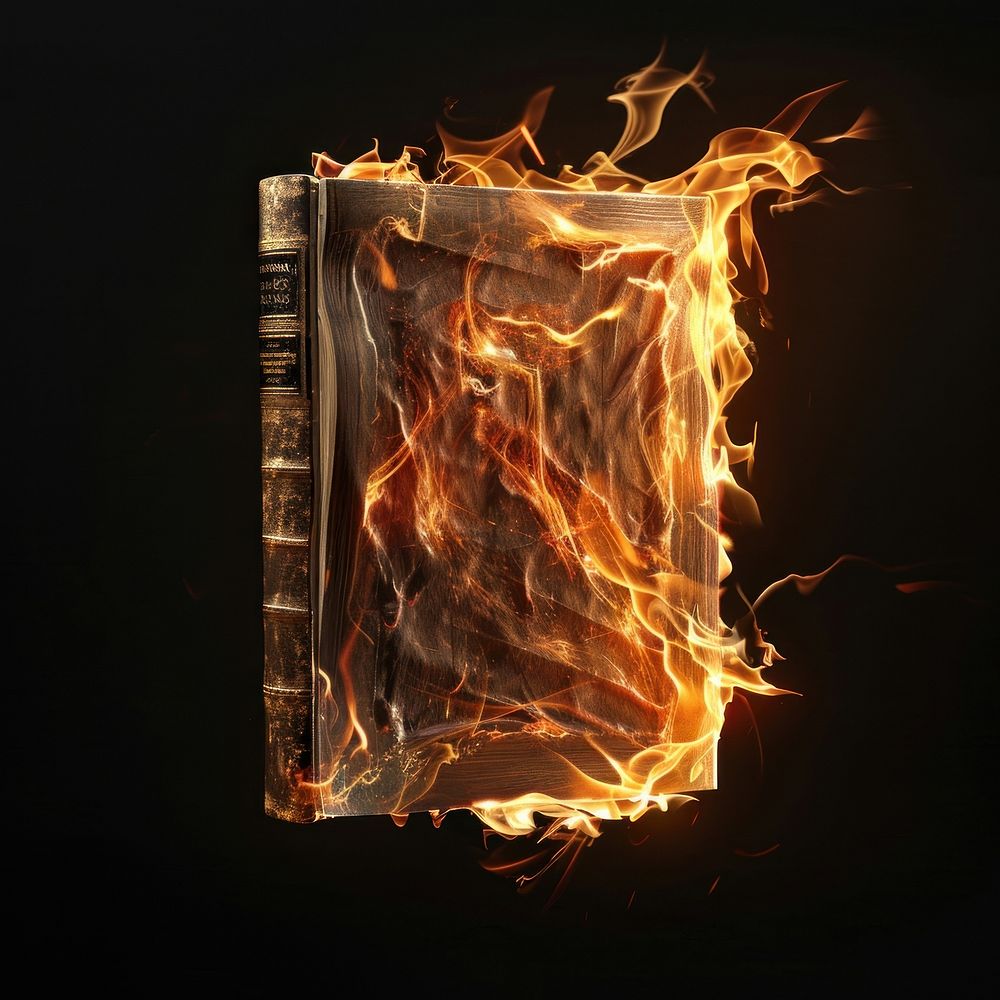 A book flame fire bonfire.