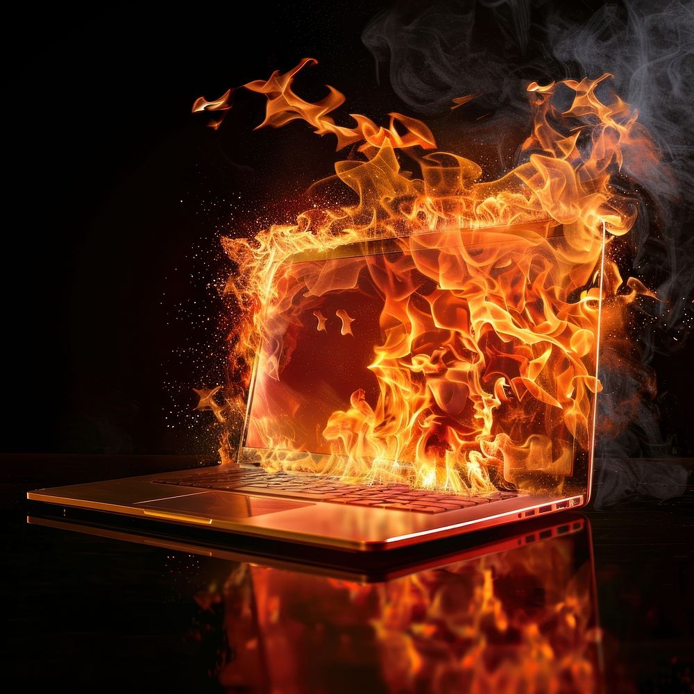 A computer flame fire electronics.