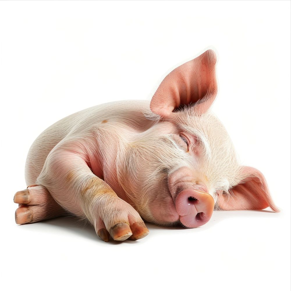 A sleeping pig animal mammal hog.