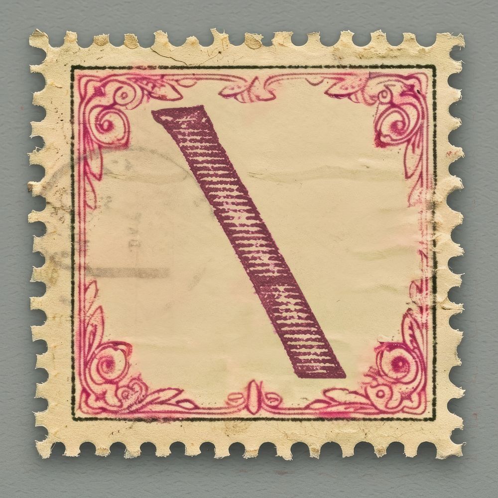 Stamp with alphabet Backslash font art calligraphy.