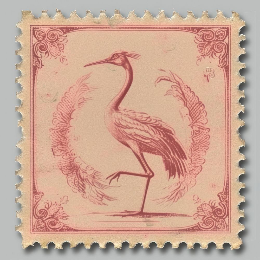 Vintage postage stamp art animal bird.