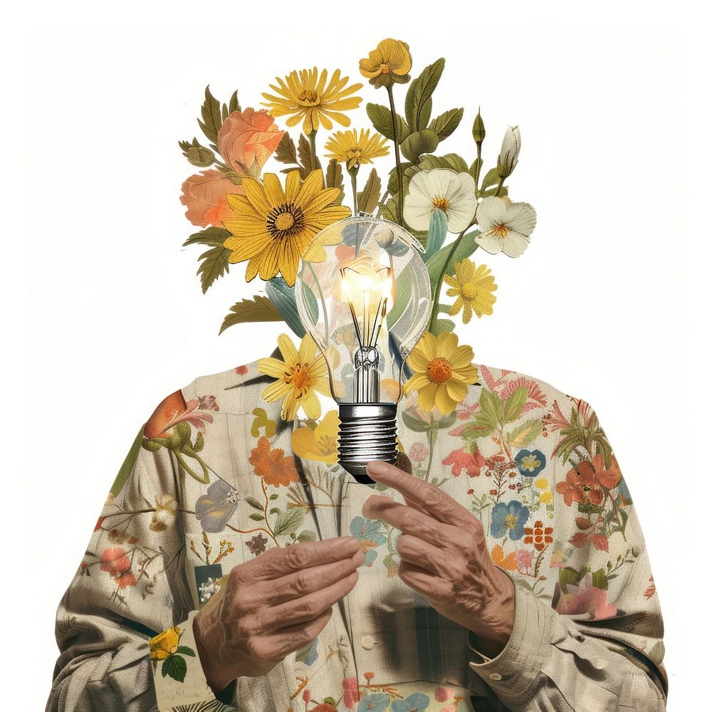 Person holding light bulb flower lightbulb adult.