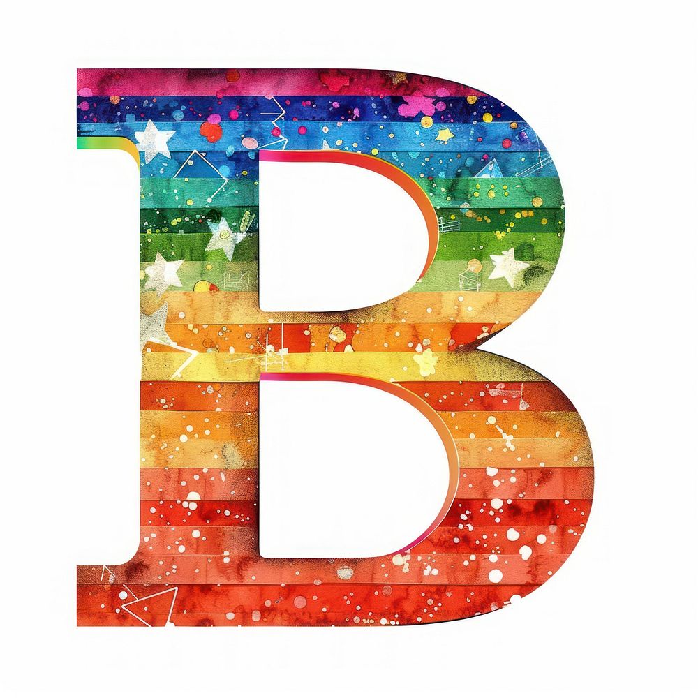 Alphabet rainbow pattern font.