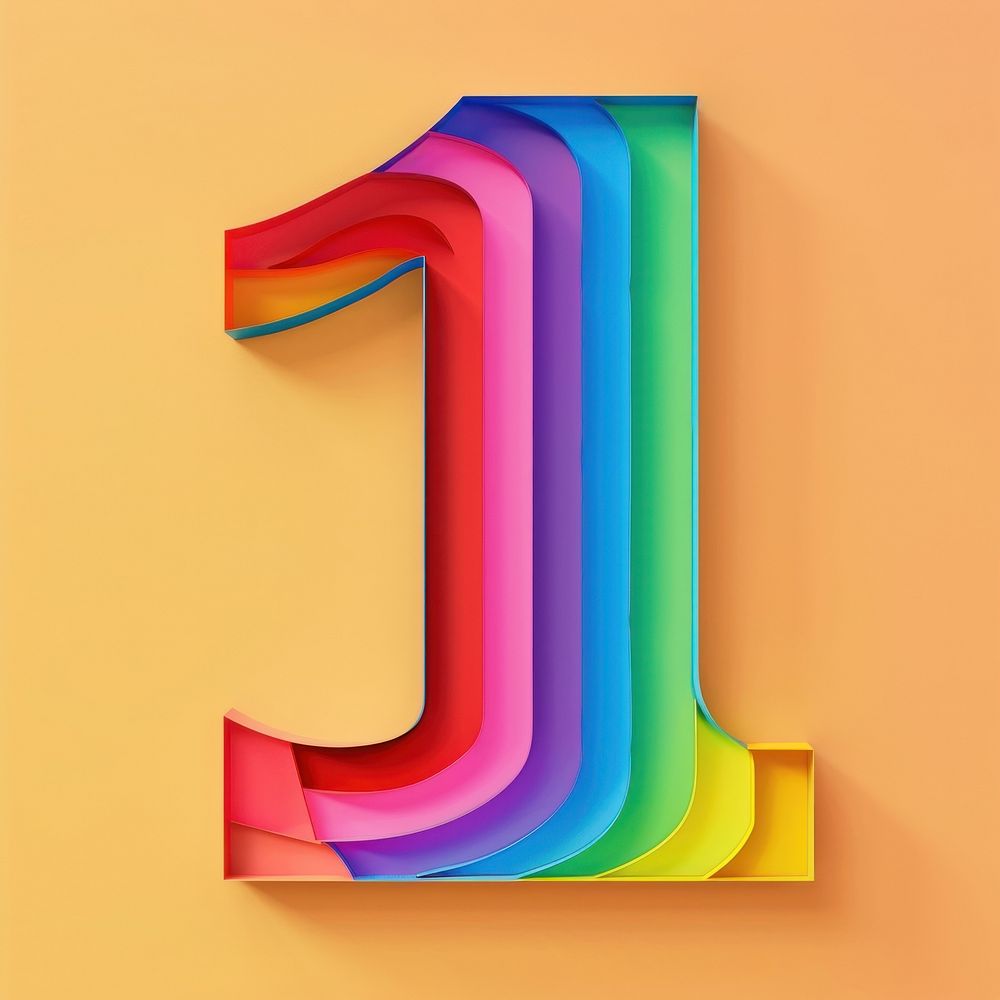 Rainbow alphabet number 1 pattern font creativity.