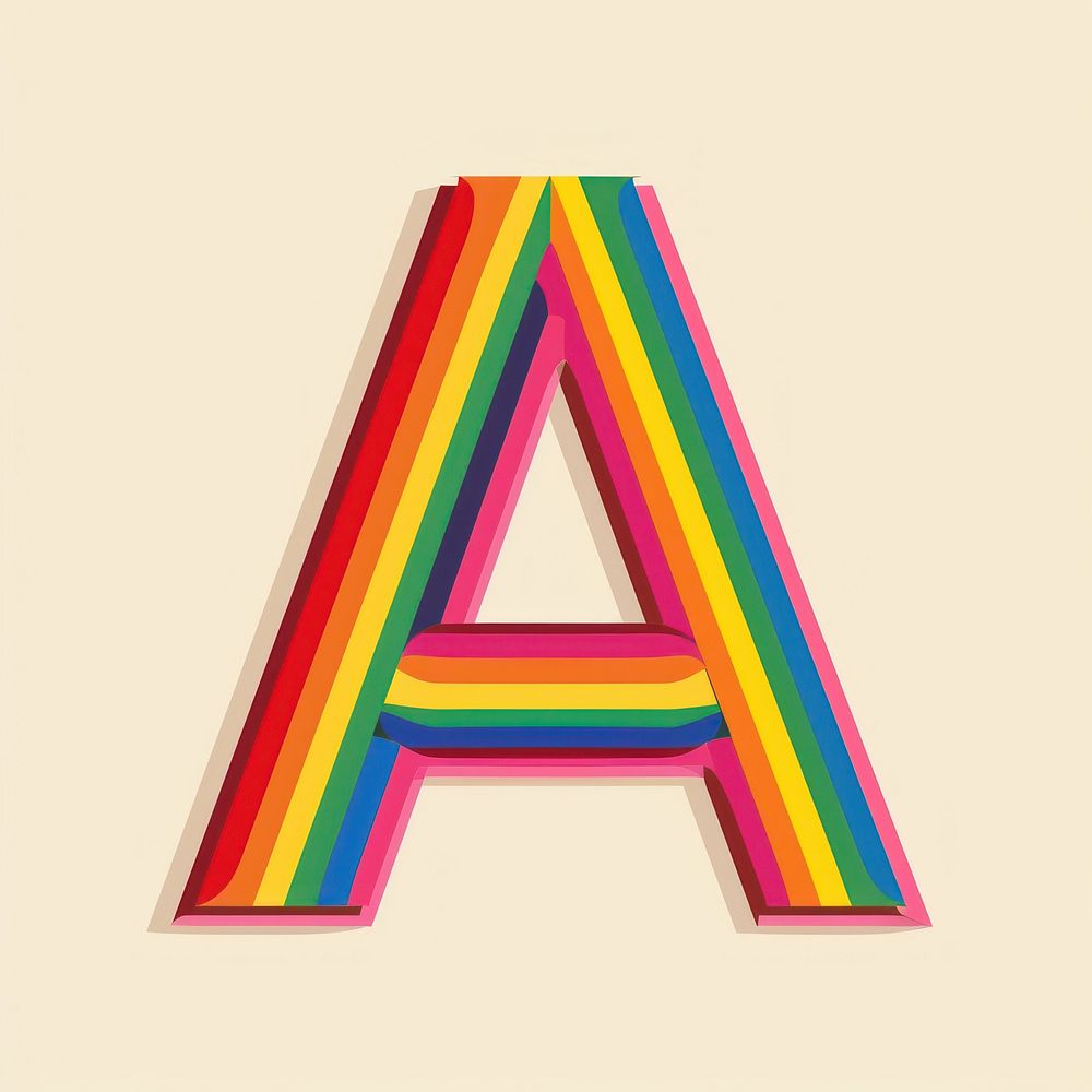 Alphabet pattern rainbow font.