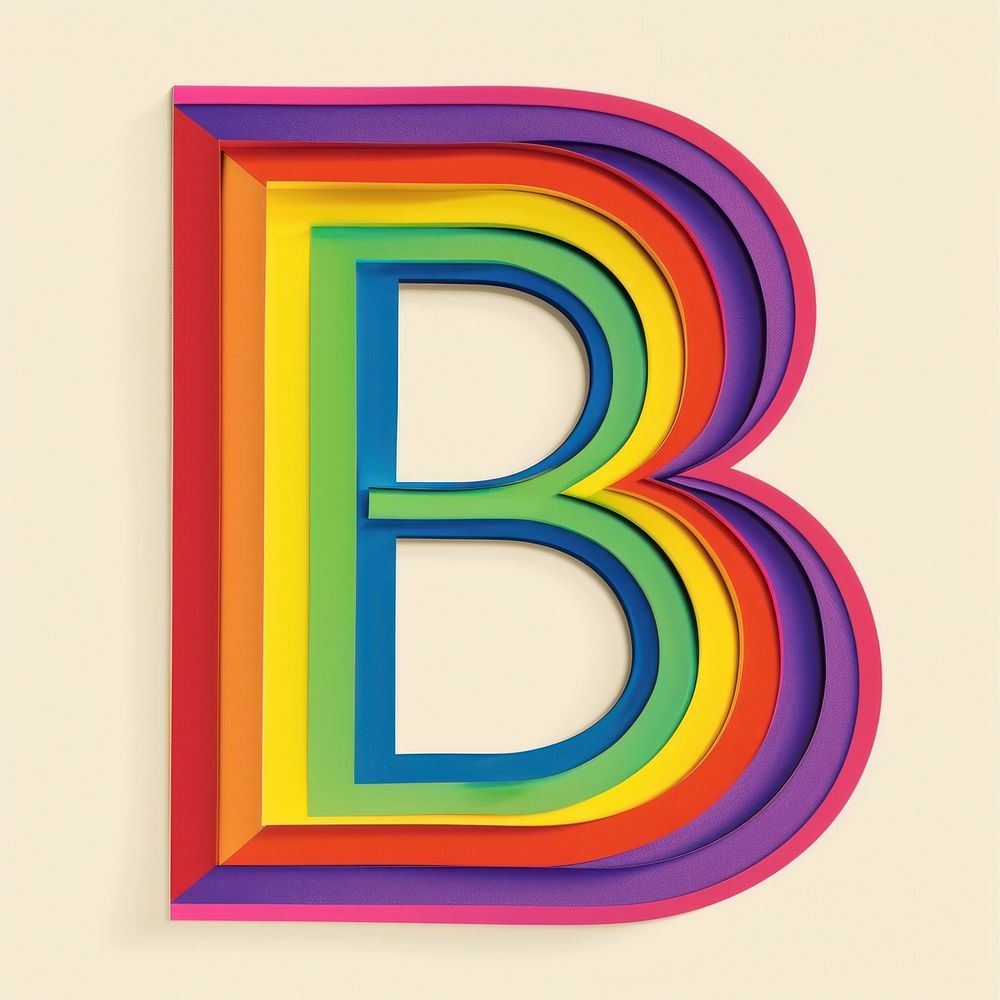 Art alphabet pattern rainbow.