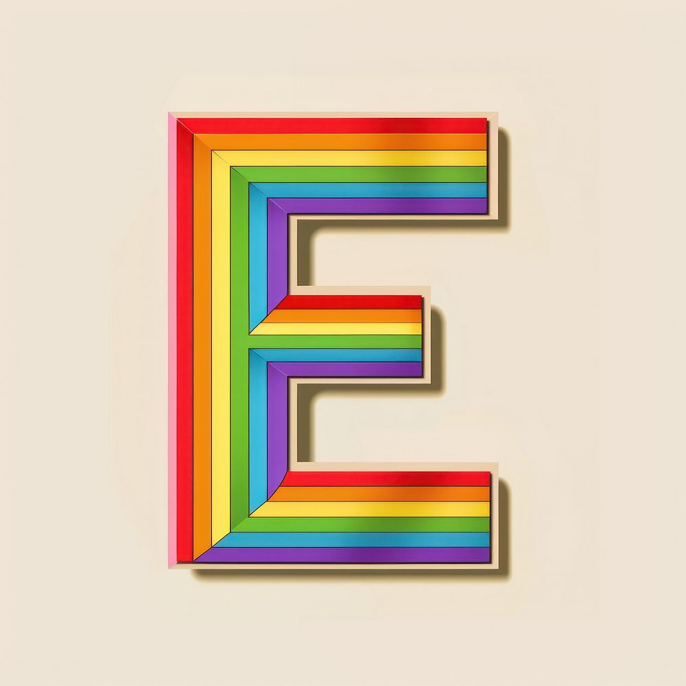 Alphabet rainbow pattern number.